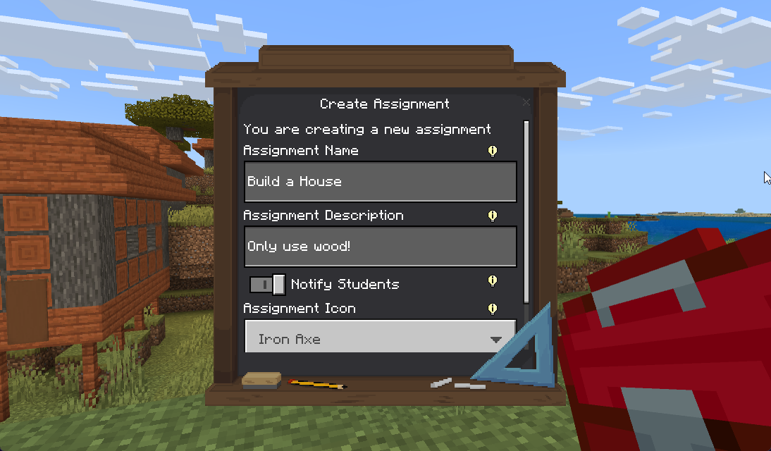 Create assignment interface