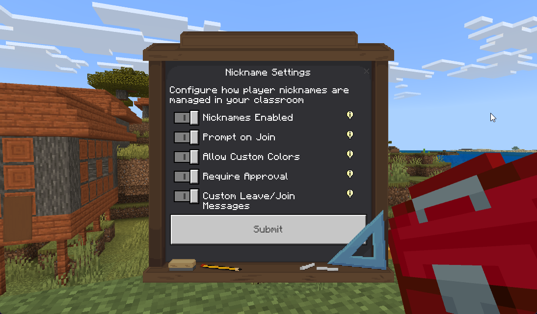 Nickname settings