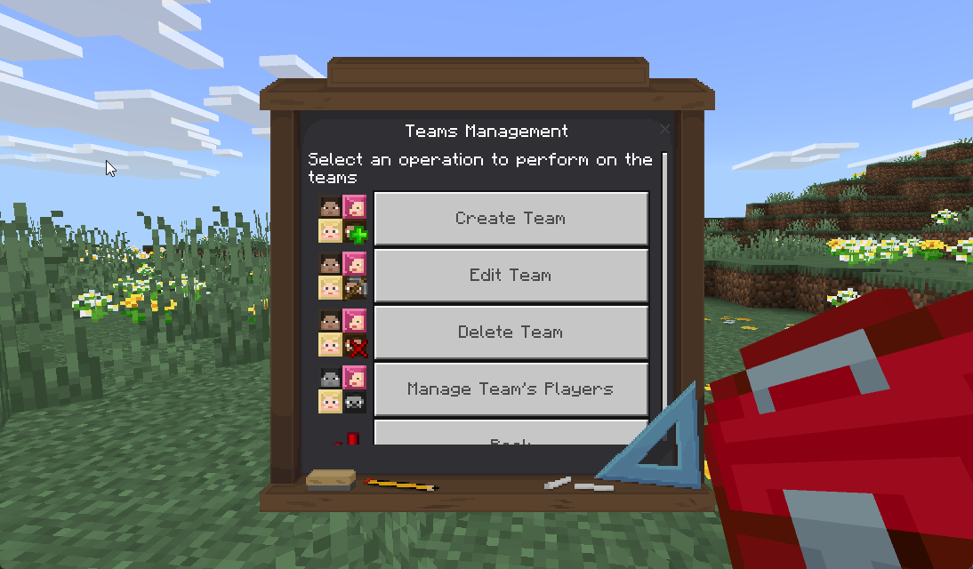 Teams management interface