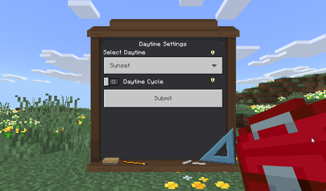 Time settings interface